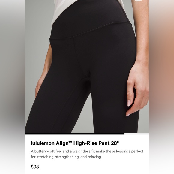 lululemon Align™ High-Rise Pant 28" in soft pink color size 4. - Picture 13 of 14